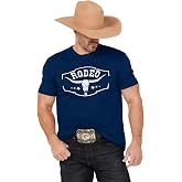 Western Cowboy Rodeo Shirts Men: Cow Skull Country Concert Music T-Shirt