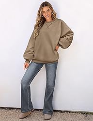 UEU Women's Crewneck Oversized Sweatshirts Long