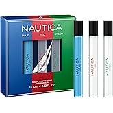 Nautica Giftset, Blue, Red, Green Eau de Toilette 0.33 fl oz Pen Sprays, Notes of Musk, Ginger, Lavender, and Cedarwood, Men's Fragrance, Long Lasting, Everyday Fragrance, Travel Size