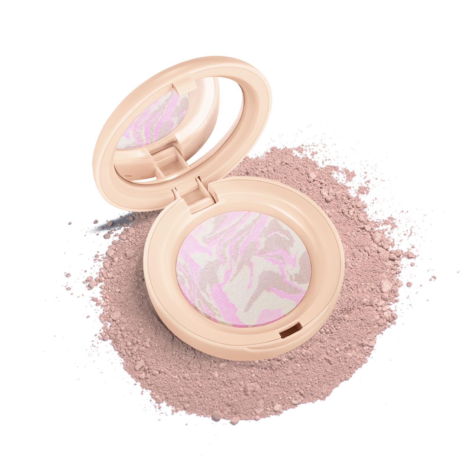 Photo 1 of Baked Color Correcting Foundation – Lightweight Airy Finish Powder Makeup with Mirror, Subtle Glow, Oil Control, Long Lasting – Fine Texture for Smooth Light to Medium Coverage (#3 Porcelain)