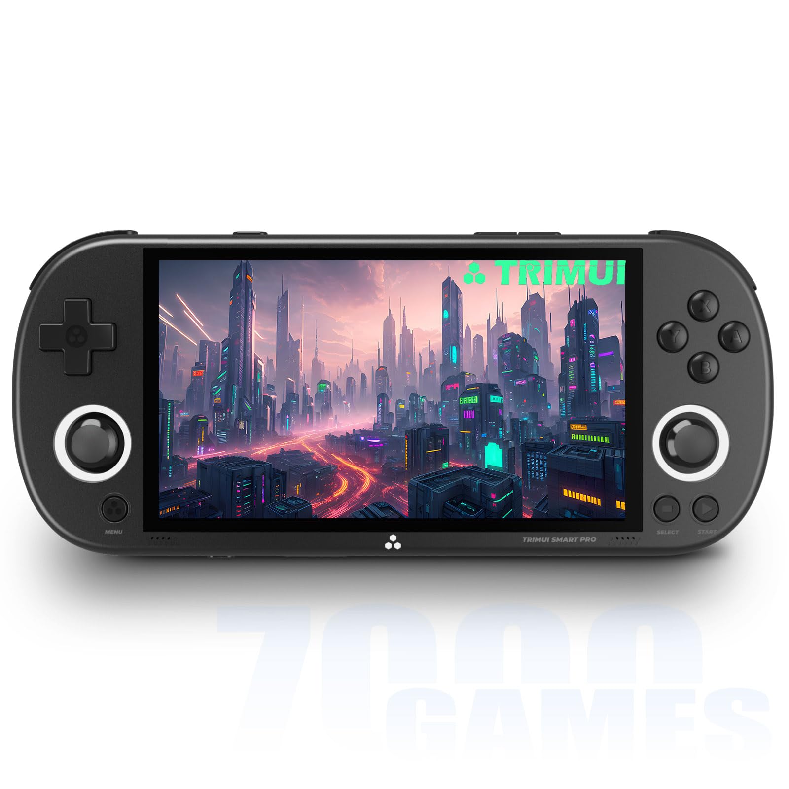 Photo 1 of Trimui Smart Pro Handheld Game Console 5 inch Retro Handheld Video Games Consoles Built-in Rechargeable Battery Portable Style Hand Held Game Consoles System Black