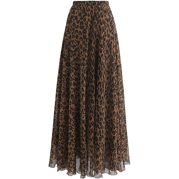 Verdusa Plus Size Leopard Print Midi Skirt With Thigh Slit & Drawstring - Bodycon Party Skirt For Women