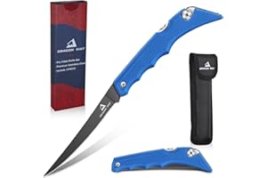 DRAGON RIOT Folding Fillet Knife for Fishing Camping Hunting, Boning Knife for Meat Cutting and Carving with a Easy Carrying Bag
