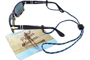 Peeper Keepers Eyeglass Retainer & Sunglass Holder Supercord Adjustable w/Microfiber Cloth