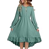 blibean Tween Girls Cotton Dresses High Low Hem Size 6-15 Years