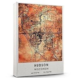 Hudson Map Poster, Wisconsin Map Art Poster, Map