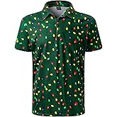 Men's Novelty Golf Polo Button Down Short Sleeve Shirt