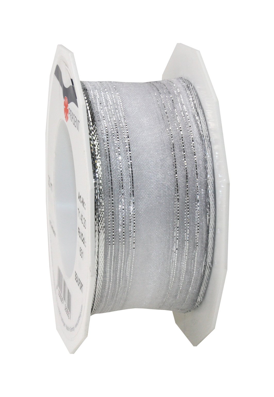 Präsent - Beaufort Organza Ribbon Silver 20-m-Roll 40 mm width
