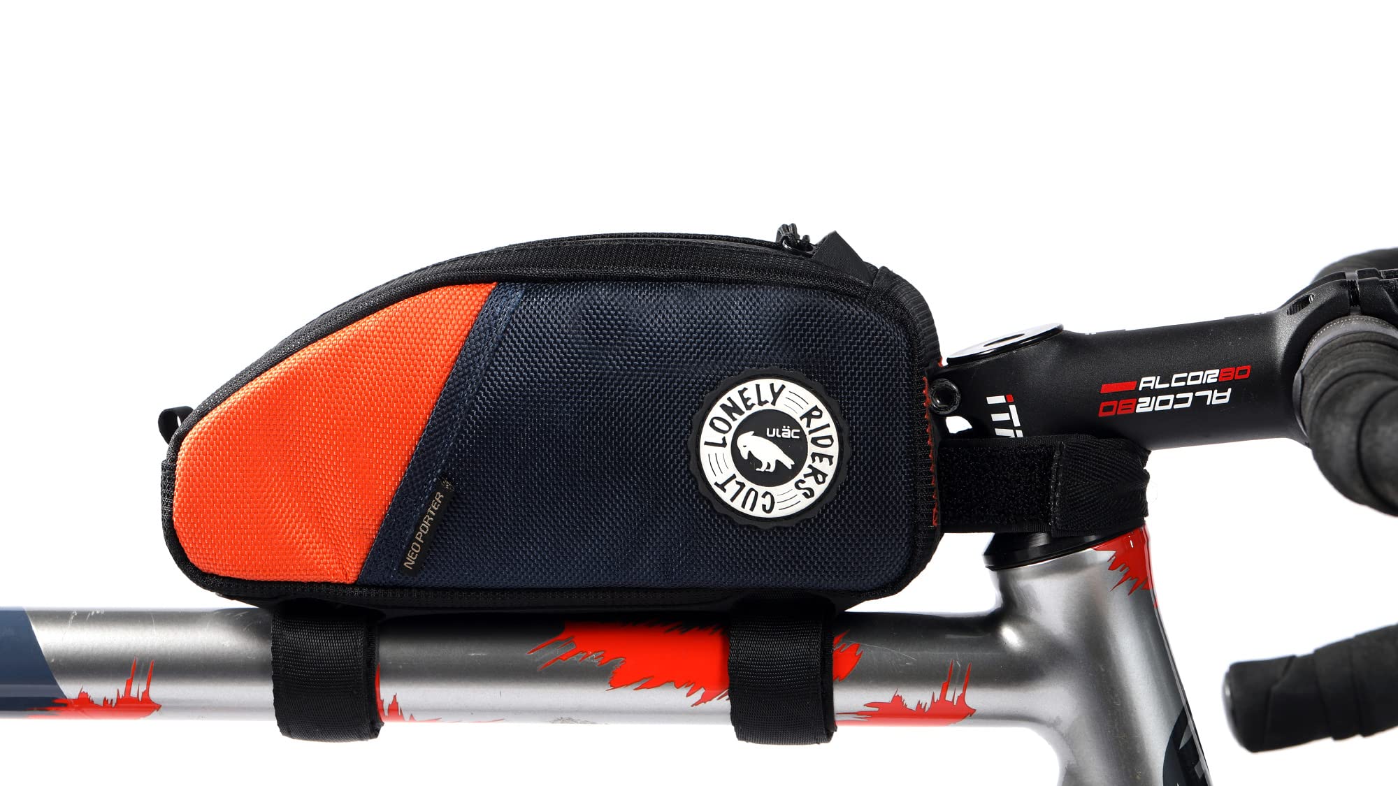 ULAC - Frame Bag for Bicycle Trekking Pro, Waterproof Materials, 21 x 10 x 6 cm, Zip and Pockets, Velcro Fastening, Lightweight and Compact
