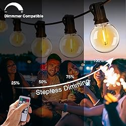 ZJOJO Solar Outdoor String Lights 35FT G40 Globe