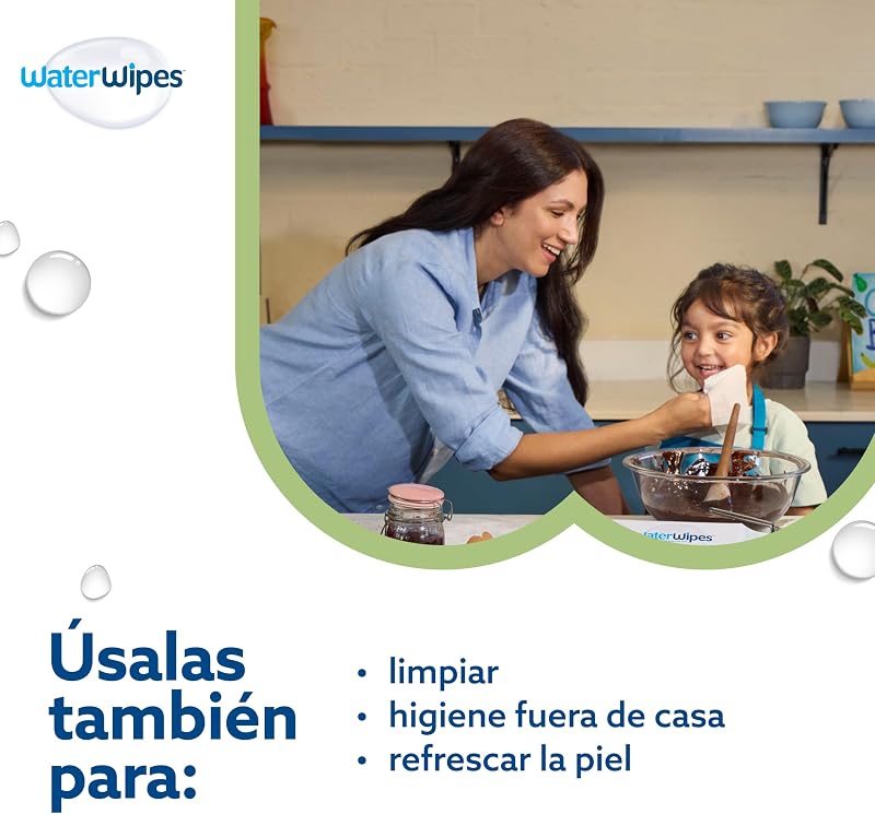 Toalhetes texturizados à base de plantas waterwipes para crianças e bebês, 99,9% à base de água, sem perfume para pele sensível, pacote de 12 x 60 toalhetes (720 no total)