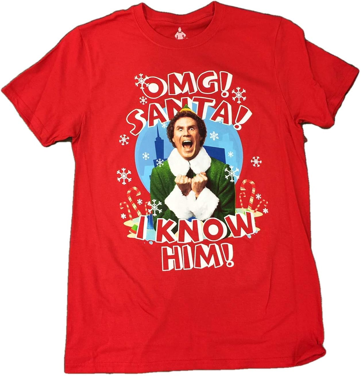 Retro Wear Men's Buddy The Elf OMG Santa Will Ferrell Holiday Christmas