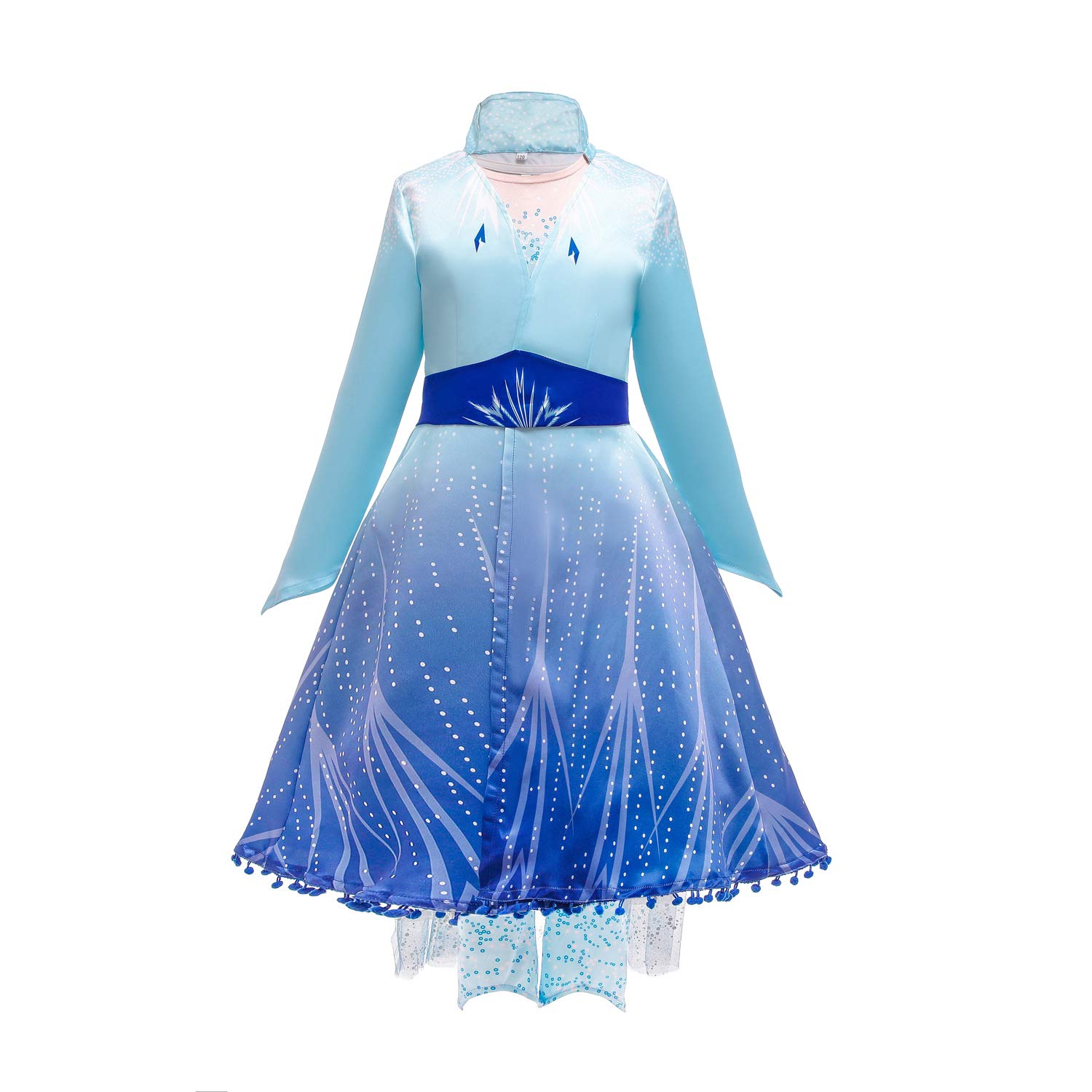 Lito Angels Princess Travel Dress Costume for Girls Kids, Snow Queen Fancy Party Outfits, Age 5-6 Years, Light Blue (Coat, Dress & Leggings Set)