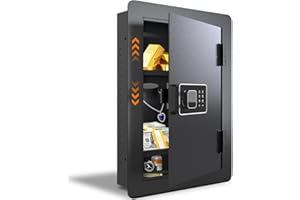 SAPITAL 22" Wall Safe, Wall Safes Between The Studs 16" Centers, Hidden Safes with Digital Key Pad and 2 Adjustable Shelf, Money, Jewelry, Valuable - for Home or Business