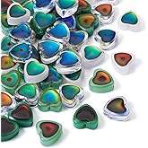 Sparkeads 50 Pcs Heart Glass Beads Two Tone Temperature Sensing Color Changing Beads 12 mm Sweetheart Crystal Beads for Jewelry Bracelet Women DIY Earring Necklace Craft Accessory