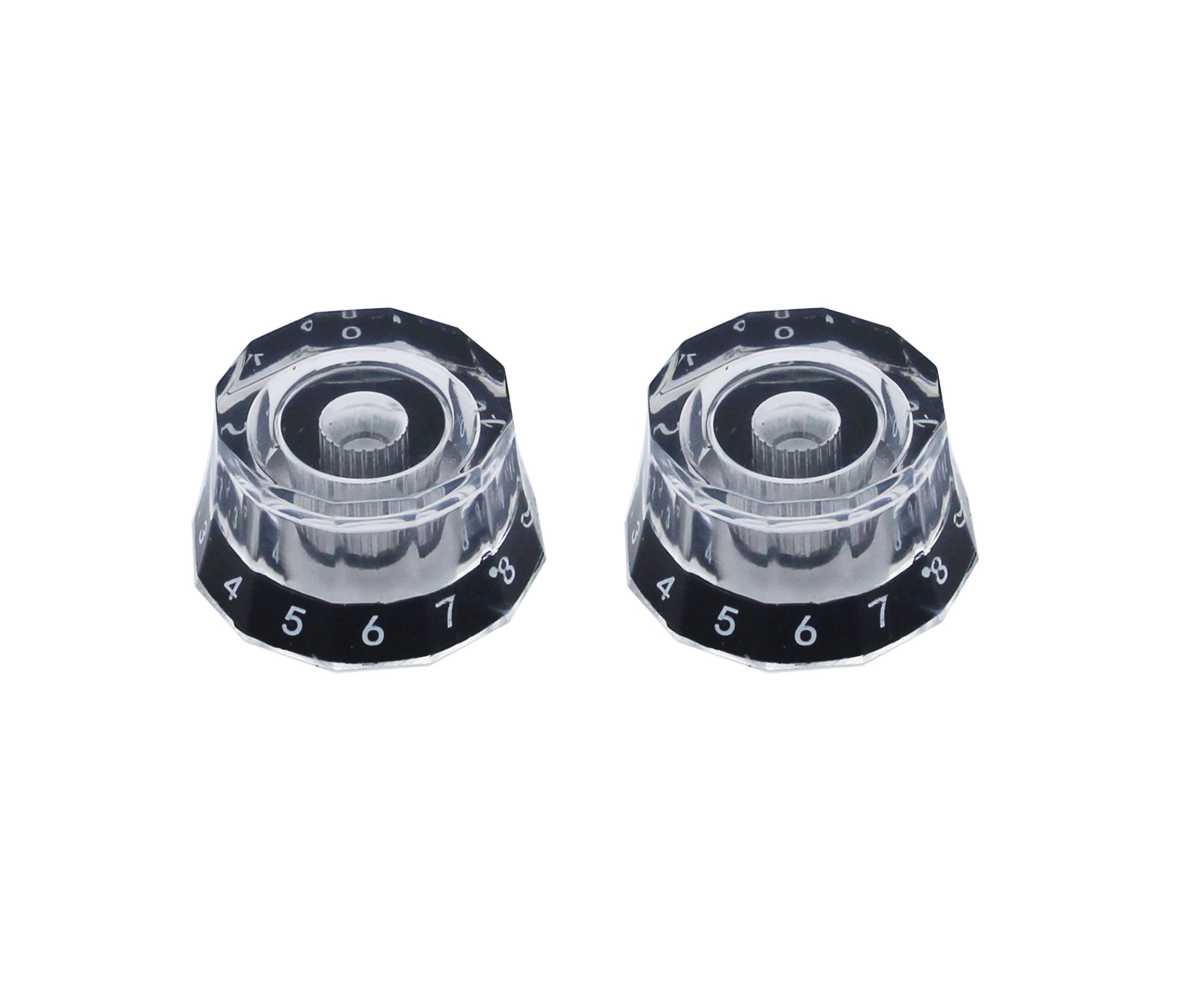 Guyker 2Pcs PRS Potentiometer Control Knobs Dia. 6mm (0.24") Shaft Pots - Rotary Volume Tone Buttons Replacement Part for Electric Guitar or Precision Bass - White