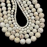 AD Beads Natural Gemstone Round Loose Beads 15" for Bracelet Necklace Earrings Jwelery Making Crafts DIY (4mm, White Turquoise)