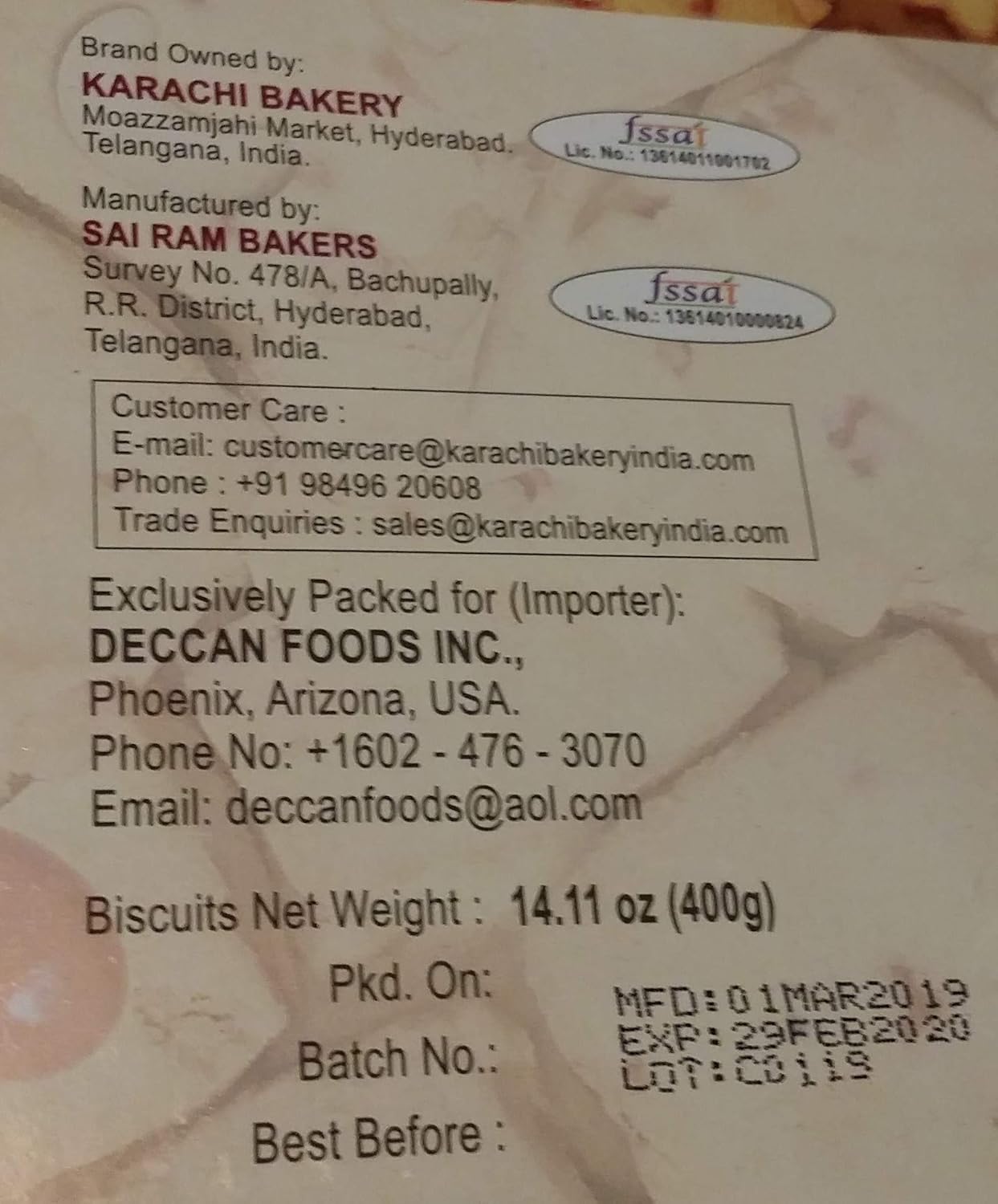 Karachi Cookies Fruit Biscuits 400 Gms X 2 Pk Amazon Com Grocery
