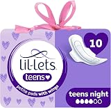 Lil-Lets Teens Night Pads X10 Petite With Wings Unscented Heavy Flow view 1