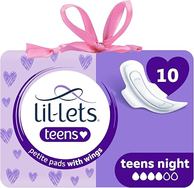 Lil-Lets Teens Night Pads X10 Petite With Wings Unscented Heavy Flow