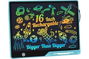 LCD Writing Tablet,16 Inch Colorful Screen Rechargeable Doodle Board Toddler Educational Toys for 3 4 5 6 Years Old Boys Girl