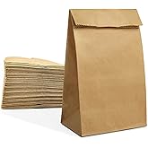 Paper Lunch Bags 50 Count Large Brown Lunch Bags Sacks 8lb Brown Paper Bulk Strong for Small Business