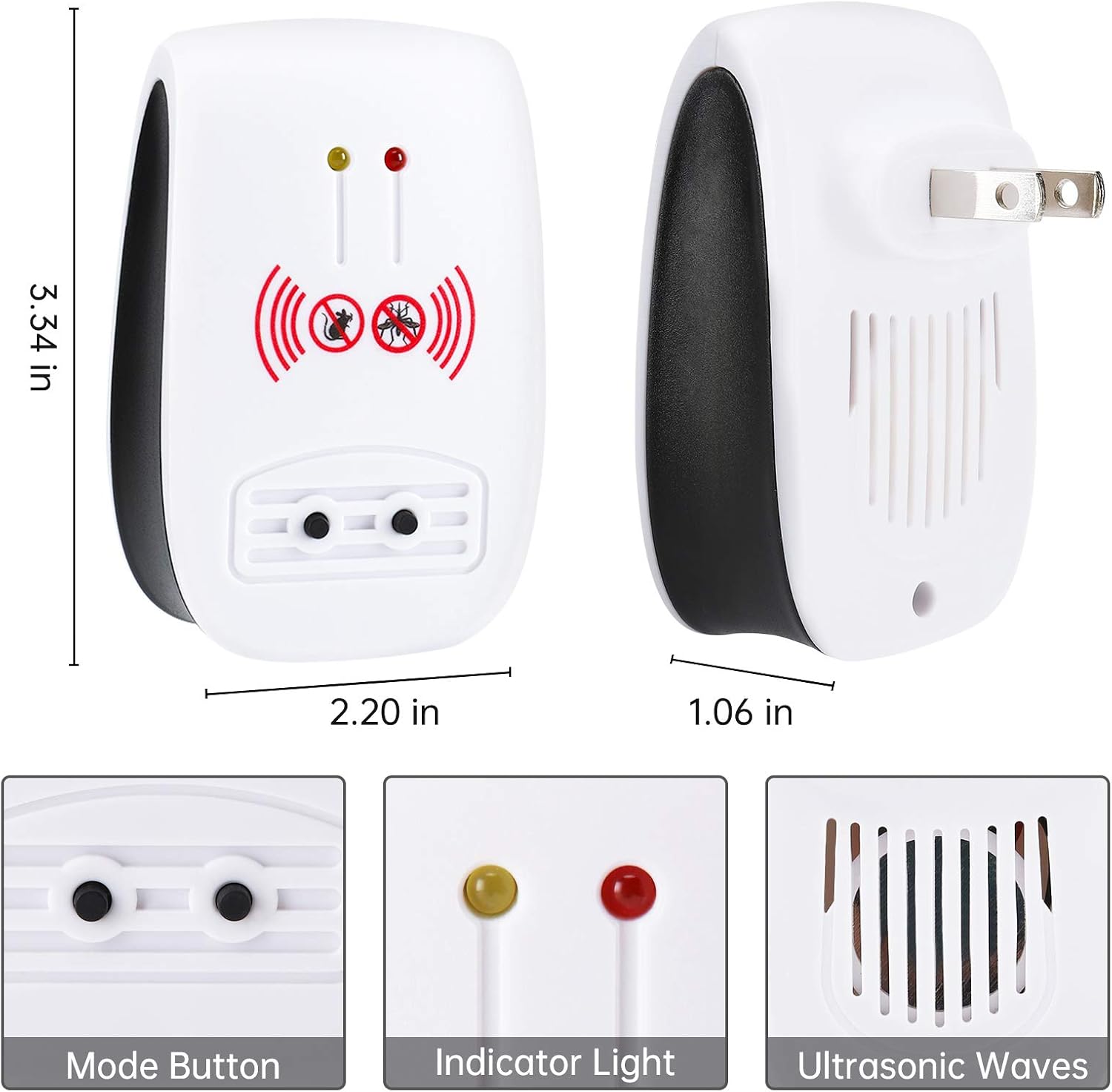 Shootingstar Ultrasonic Pest Repeller Plug in, Upgraded Indoor Ultrasonic Pest Reject 6 Pack, Pest Control Pest Repellent Sonix Repeller for Rodents, Cockroaches, Insects, Bugs and Ants : Garden & Outdoor