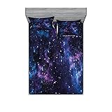 Ambesonne Space 2 Pack Fitted Sheet & Pillow Sham