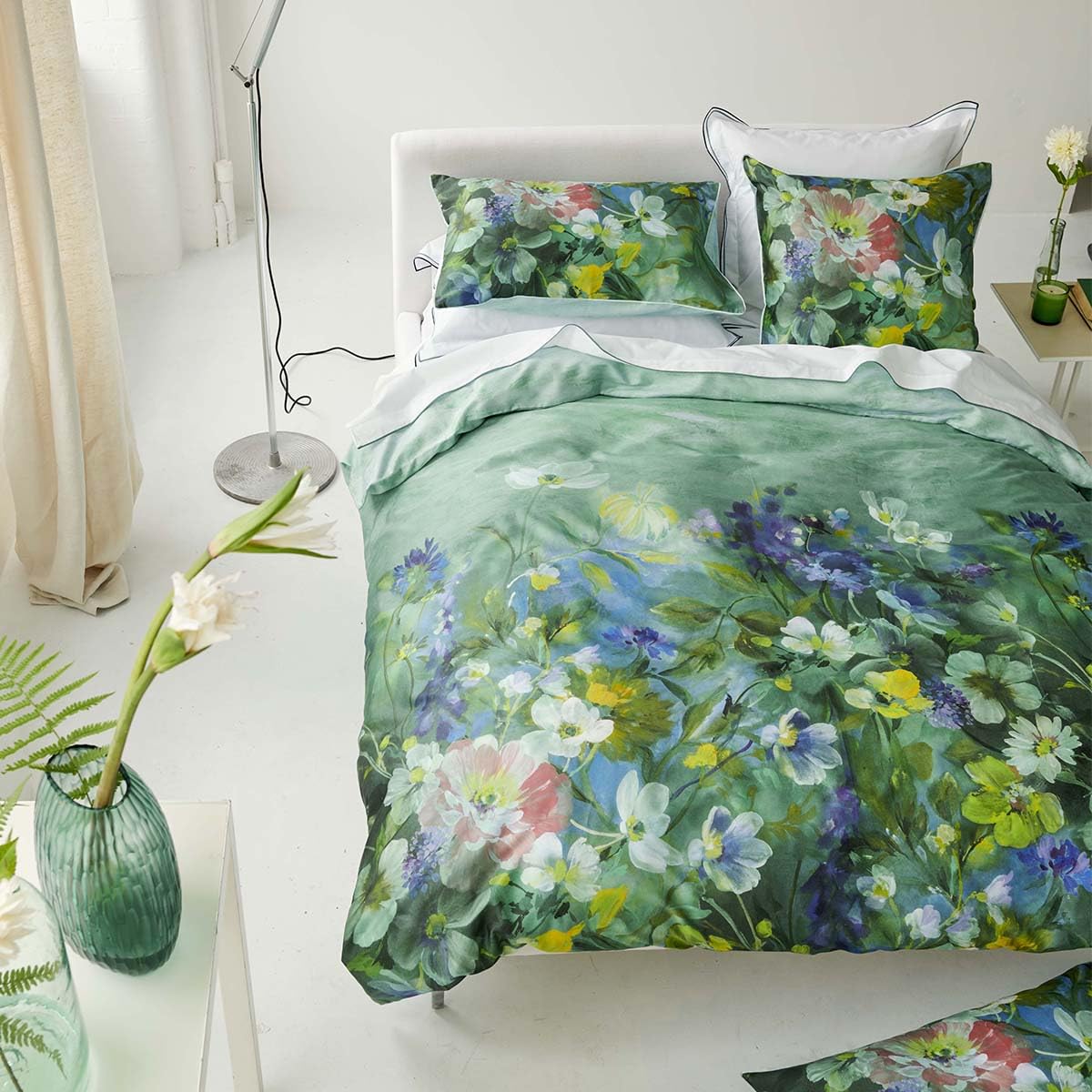 Designers Guild Printed Cotton Satin Duvet Cover, Gladys Blossom, 140 x 200 cm