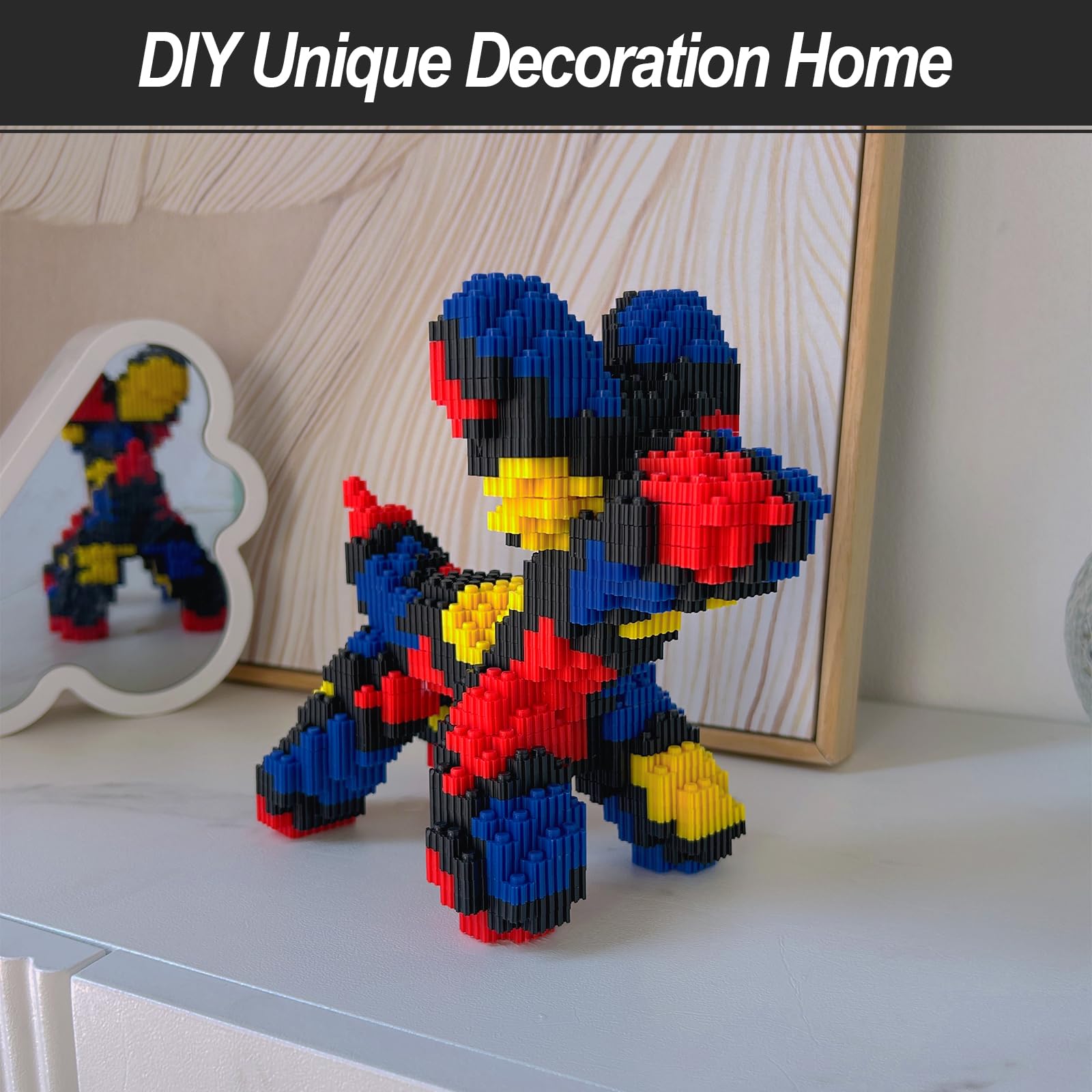 Balloon Dog Micro Building Blocks Set,DIY Unique Decoration Home,2000 PCS Building Bricks Compatible with Lego, Perfect Creative DlY Gift (Black)
