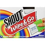 Shout Wipe and Go - Portable Stain Treater Towelettes, 12 Count Each