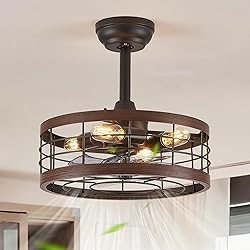 LEDIARY 16.5in Caged Ceiling Fan with