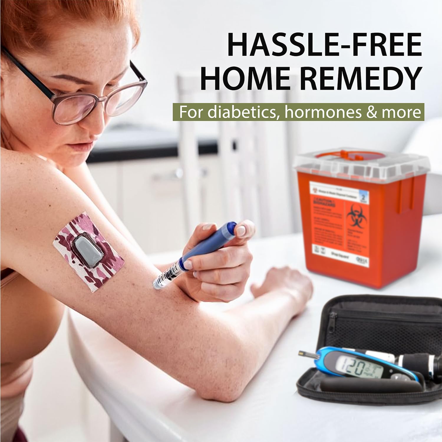 Sharps Containers for Home and Professional Use, 2 Quart Needle Disposal (3-Pack), Syringe Disposal for Home, Biohazard Containers