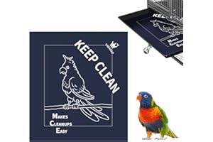 TABABAO Bird Cage Liners, Bird Cage Paper Liners, 100pcs Disposable Cage Liners for Birds, Non-Woven Pre-cut Large Bird Cage Liners For Parrot Parakeet Conure Cockatiel, Parrot Cage Liners, 20 x 18 inch, Blue