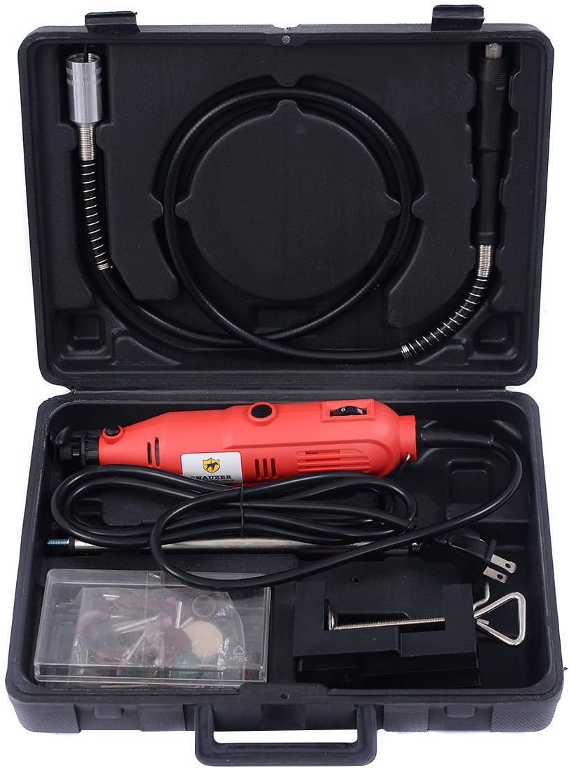 Goplus Variable Speed Flexshaft Rotary Tool Kit w/ Case And 40pc Accessories
