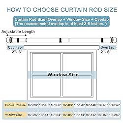 Byondeth Curtain Rods for Windows 16 to 88 Inches