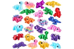JOICEE 24Pcs 3D Printed Dinosaur Animals Mini Dinosaur Fidget Toys