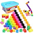 QUYSK 300 Pcs Linking Cubes for Kids - Counting Blocks with Storage Boxes, Connecting Cubes Math Manipulatives for Preschool & Elementary Aged Kids