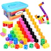 QUYSK 300 Pcs Linking Cubes for Kids - Counting Blocks with Storage Boxes, Connecting Cubes Math Manipulatives for Preschool &amp; Elementary Aged Kids