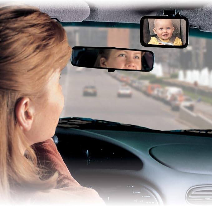 Accessoire Sticker Bebe A Bord 17 5 X 24 Cm Pour Voir Bebe Dans Son Siege Auto A Larriere Retroviseur Avec Miroir Incassable Baby Pleasure Retro De Surveillance Pour Voiture Miroirs Auto