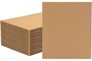 XPERIA BOX 50 Pack 8.5x11 Inch Brown Corrugated Cardboard Sheets, Corrugated Cardboard Filler Insert Sheet Pads for Mailing, Pack Shipping, Cardboard Backing, Craft Card Board