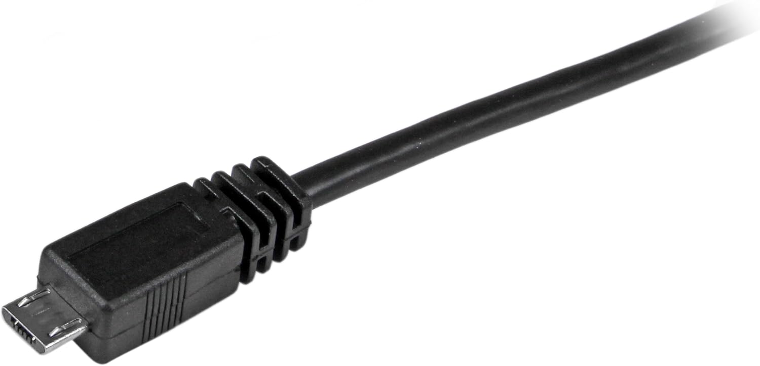 StarTech.com UUSBHAUB1 1 ft (0.3 m) USB to Micro USB Cable, USB 2.0 A to Micro B, Black, Micro USB Cable, 1 ft/30 cm - Image 4