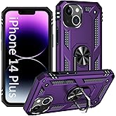 ADDIT i Phone 14 Plus Case, for iPhone 14 Plus Case,with Kickstand Ring,Adjustable Stand,Military Grade,Heavy Duty Protection,Shockproof,Anti-Fingerprint,Support Magnet Car Mount,Purple