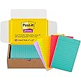 Post-it Super Sticky Lined Notes, 5 Sticky Note Pads, 4 x 6 in., School Supplies, Office Products, Sticky Notes for Vertical