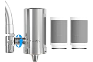 Frizzlife FS99 Water Filter for Sink Faucet, Certified Reduce 99.9% Lead,Heavy Metal For Skin Care, 360° Rotating＆304 Stainle