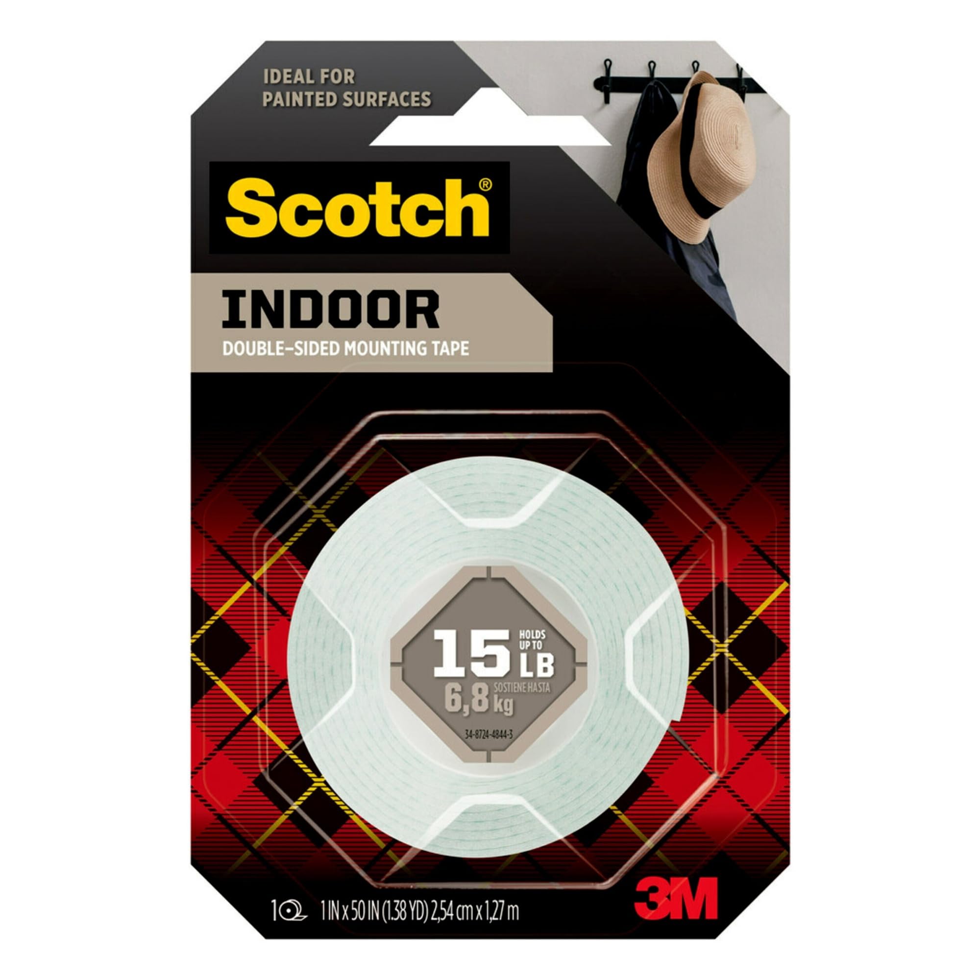 Scotch Indoor Mounting Tape, Heavy Duty 1'' x 50'' 1 ea
