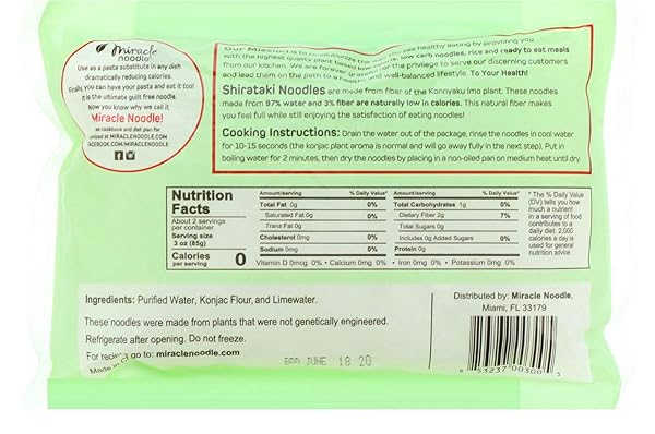 MIRACLE NOODLE PASTA, ANGEL HAIR, 7 OUNCE (PACK OF 1)
