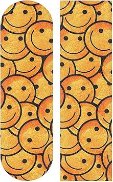 Amazon 笑顔の絵文字スケートボードグリップテープシートスポーツアウトドアロングボードグリップテープバブルフリー滑り止め33 X9 テープ Chick Mu スケートボードツール