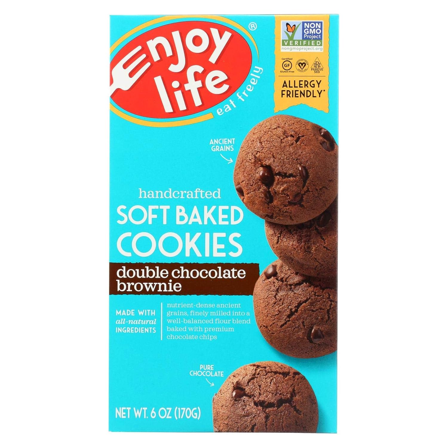 Enjoy Life Cookie Soft Baked Double Chocolate Brownie Gluten Free 6 Oz Case Of 6 Amazon Com Grocery Gourmet Food