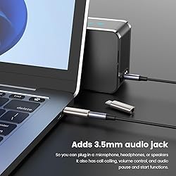 MOSWAG USB C to 3.5mm Audio Headphone Adapter, Typc